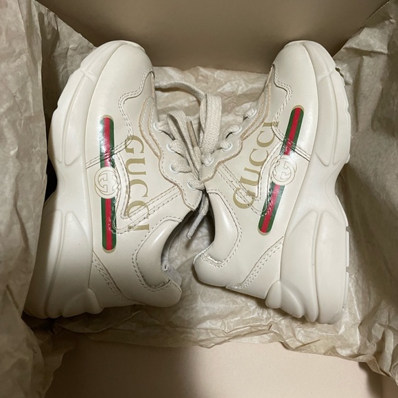 Gucci Other - TODDLER RHYTON GUCCI LOGO LEATHER SNEAKER
